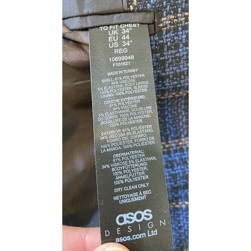 Asos Design Button Front Blazer Jacket Size 34r M… - image 5